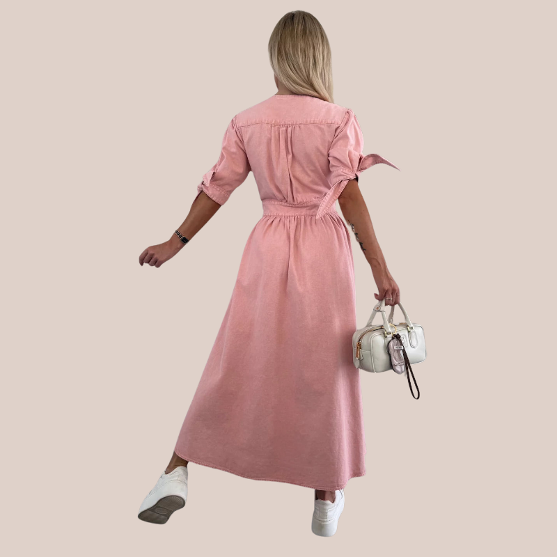 EMILI | Boho Button-Up Midi Dress