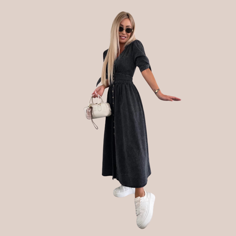 EMILI | Boho Button-Up Midi Dress