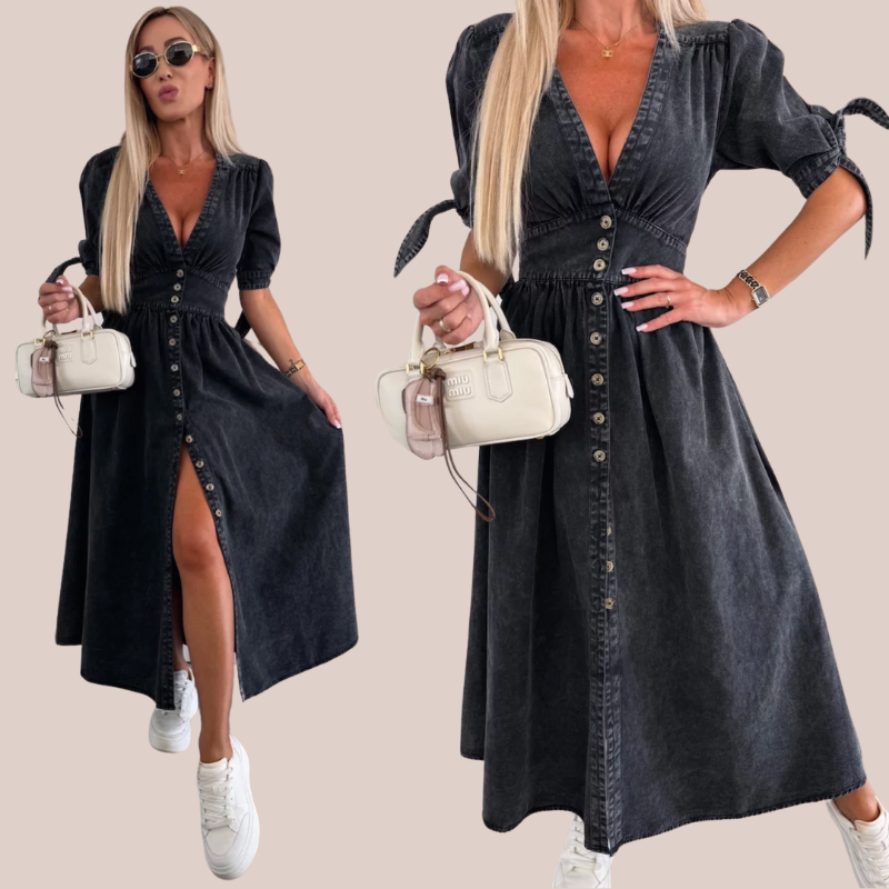 EMILI | Boho Button-Up Midi Dress