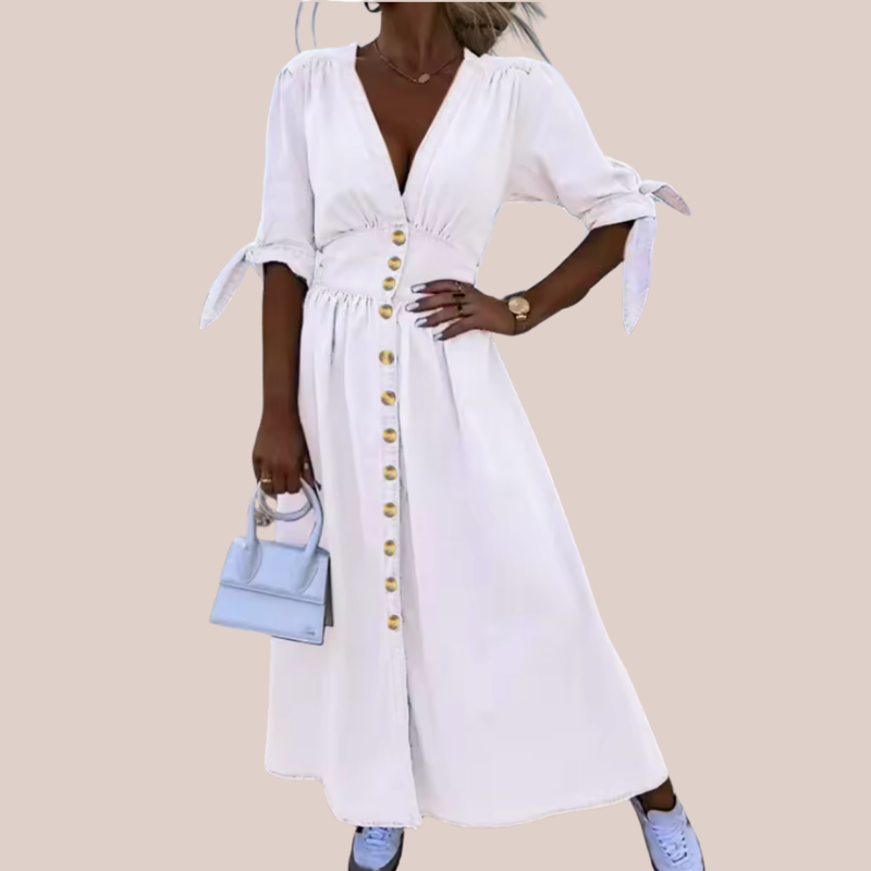 EMILI | Boho Button-Up Midi Dress